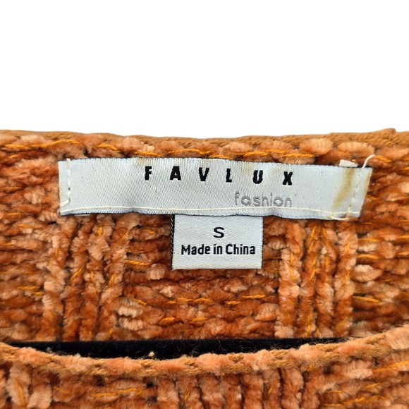 Yellow Crop Chenille Ribbed‎ Y2K Favlux Vintage Academia Cozy Sweater Small - Picture 13 of 14